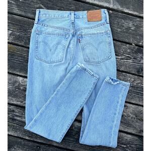 Levi's 501 S Big‎ E Skinny Jeans Women Light Wash Denim Button Fly Size W24 L30